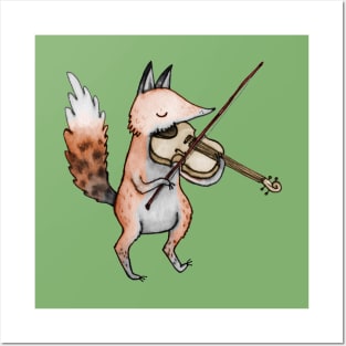 Violin Fox Posters and Art